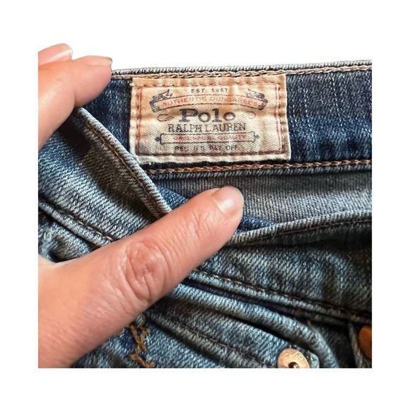 Polo Ralph Lauren Tompkins Skinny Crop Vintage with Frayed Hem. - Picture 7 of 11